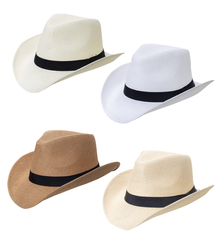 Men's cowboy hat with black strap