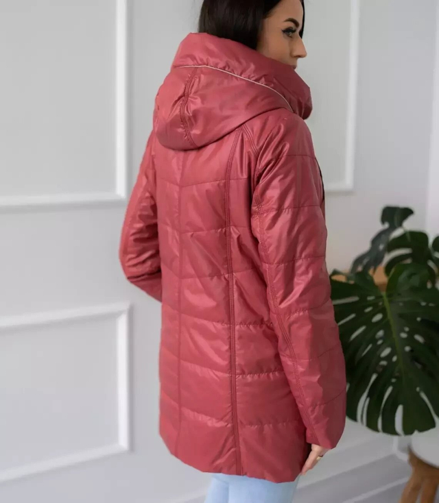 Women's transitional jacket with a quilted hood IZA