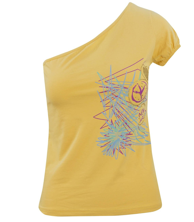 T-shirt top letni koszulka na jedno ramię nadruk