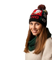Winter Christmas hat with pom-pom - perfect for preze