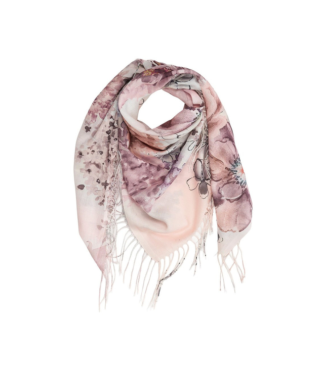 Women's scarf with floral pattern 100x100