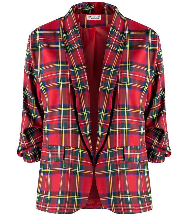 ELENA loose checked suit jacket