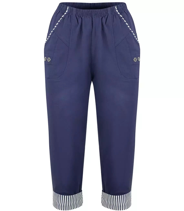 3/4 stripe thin elasticated trousers