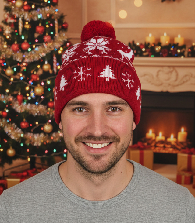 Winter Christmas hat with pom-pom - perfect for preze