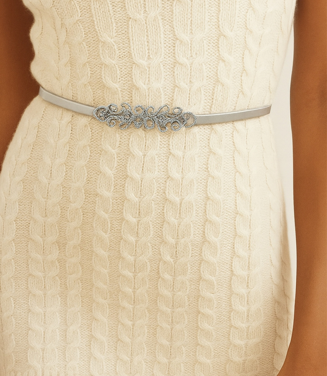 Women's belt with decorative buckle for dresses