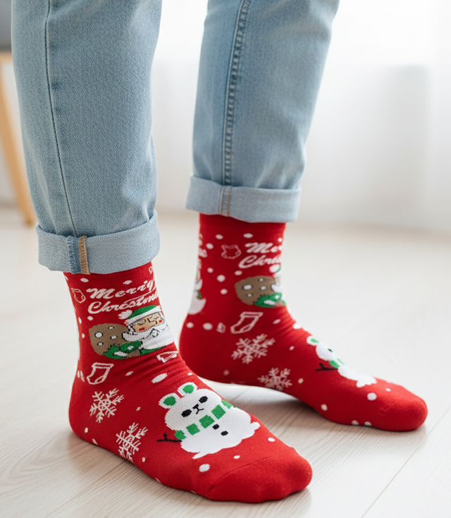 Men's Christmas socks - winter, warm, Christmas patterns