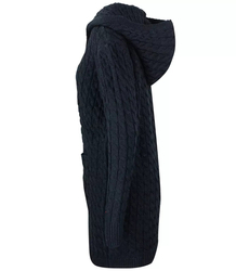 Braided plaid cardigan with hood ZUZA