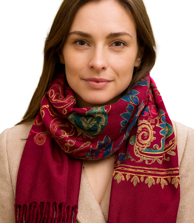 Women's scarf with floral ornament stylish