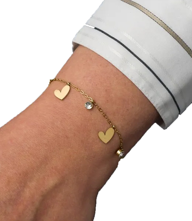 Elegant gold women's steel bracelet