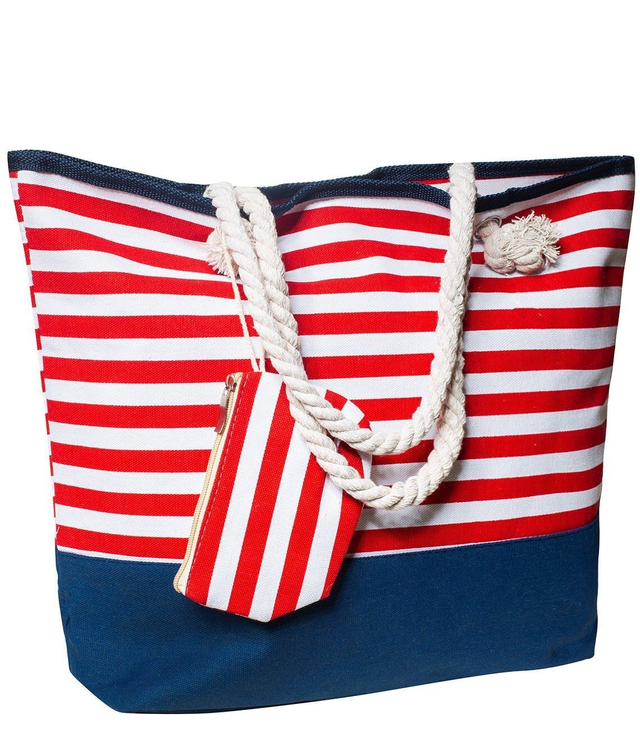 Mega large striped urban shopper beach bag