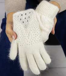 Women's elegant gloves with zircons