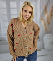 Warm and cozy women's sweater with hearts for autumn SUMMER