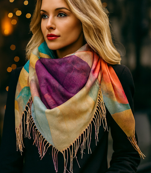 Kwiatowa chusta damska lekka – elegancka apaszka 100x100