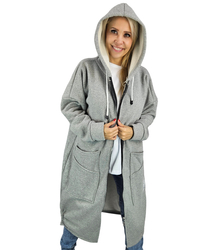 Long women's hoodie. Warm, nice material. Zipper BETH