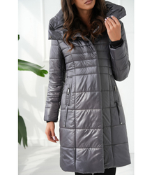 Long elegant quilted insulated coat for women AMELIA