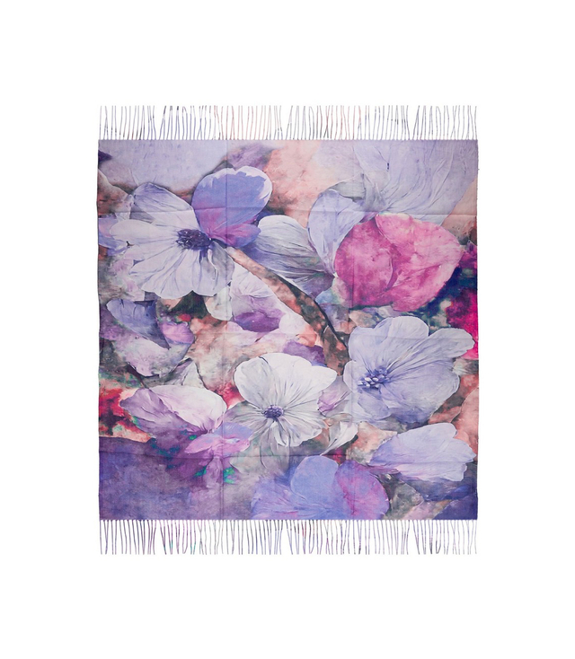 Women's scarf with floral pattern 100x100