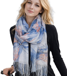 Women's butterfly print scarf stylish 180x70
