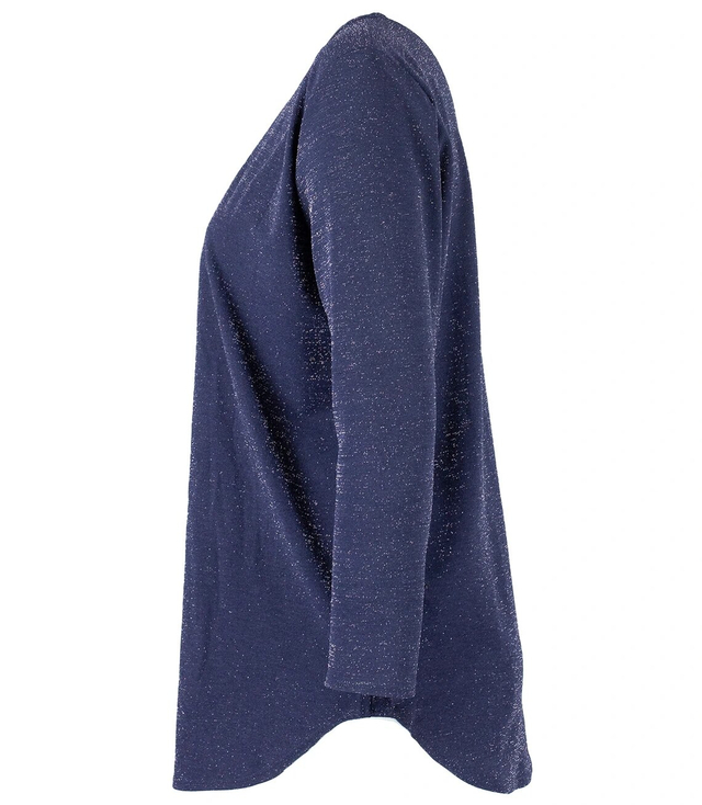 Elegant plus size blouse with shiny glitter thread JAIDA