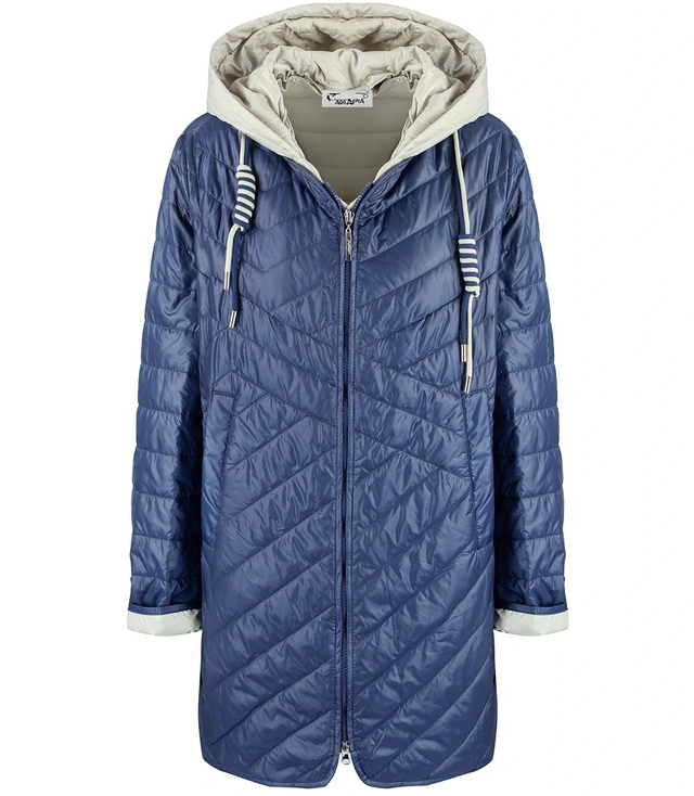 Warm women's transitional jacket, detachable hood, Quilted LAURA