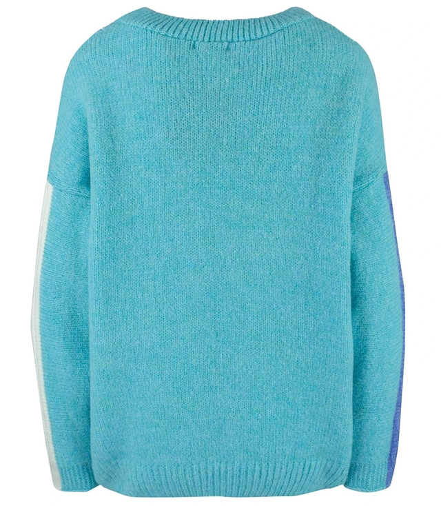 Warm women's sweater with colorful stripes in wool JULIA