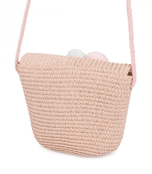 Children's handbag boho straw with flower summer shoulder bag girls' handbag