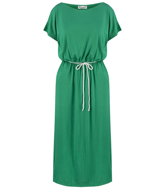 Long, smooth maxi dress with elastic band and string DAFNY