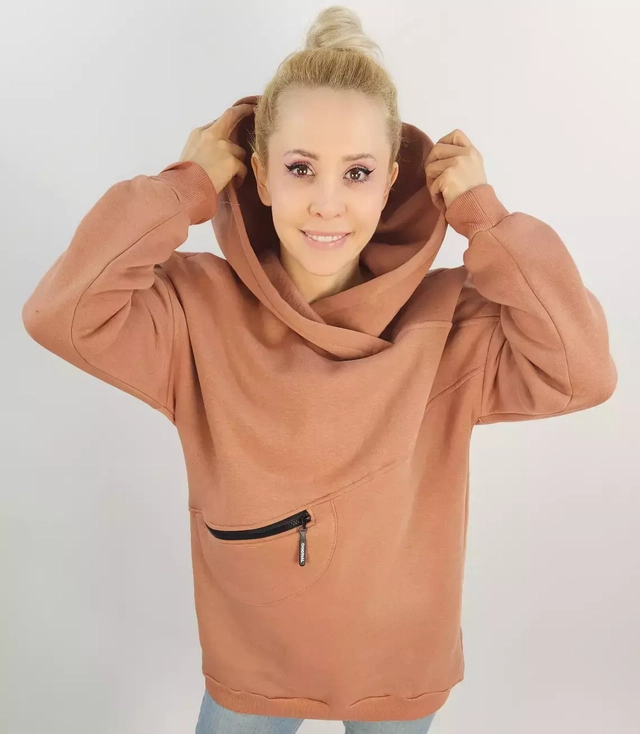 Warm unisex cotton sweatshirt BASIC pocket