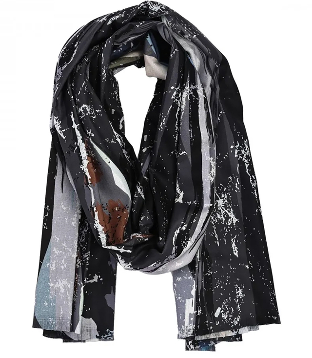 Warm stylish scarf abstract pattern soft smooth 180x75 cm