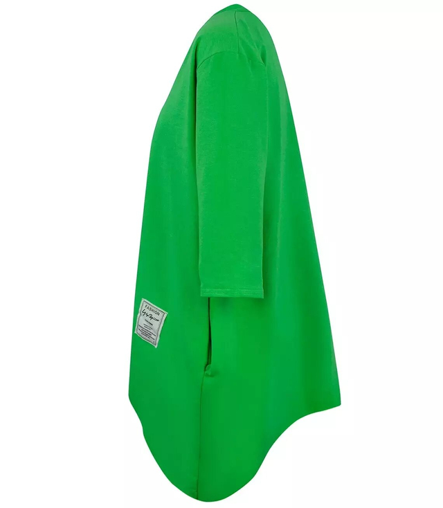 Oversize sweatshirt blouse with asymmetric bottom