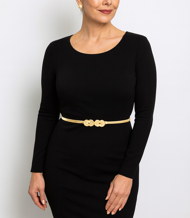 Women's belt with decorative buckle for dresses