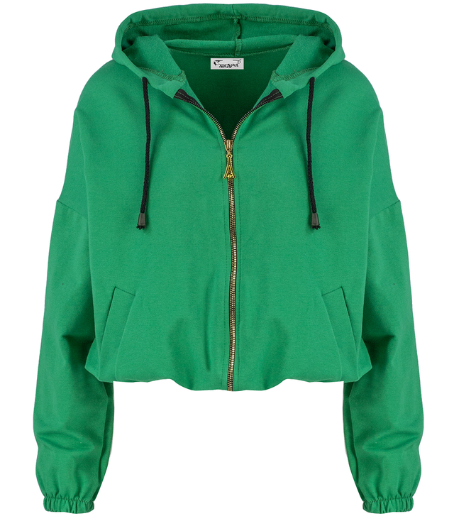 Women's thin, one-color basic sweatshirt with hood JULIA