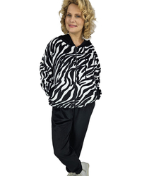 Dres spodnie bluza komplet welurowy zebra LEA