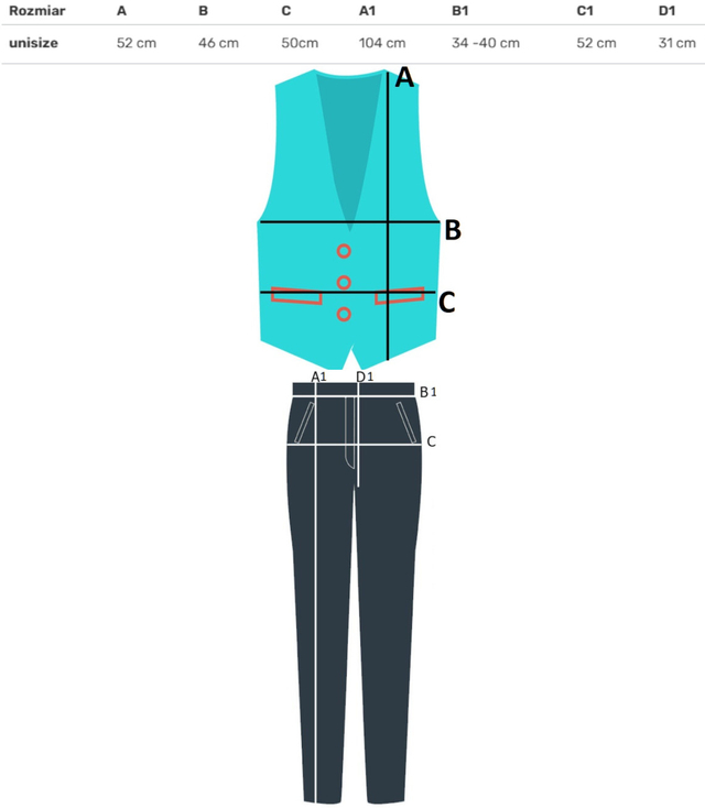 Elegant set of pants and vest suit ELENA