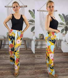 Summer long wide pattern pants LUIZA