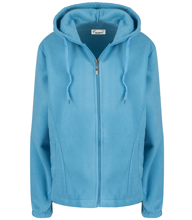 Warm fleece zippered sweatshirt with hood ALMA