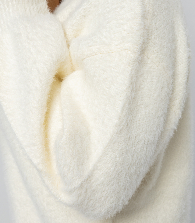 Soft knit cardigan with puffy hair ALBA