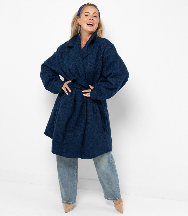 Women's TEDDY boucle fabric bear coat