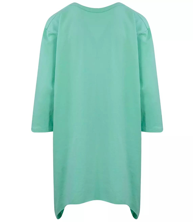 Oversize sweatshirt blouse with asymmetric bottom