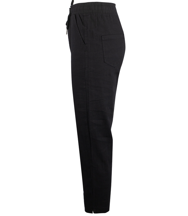 Women's trousers made of delicate cotton, tapered, tied at the waist LENA