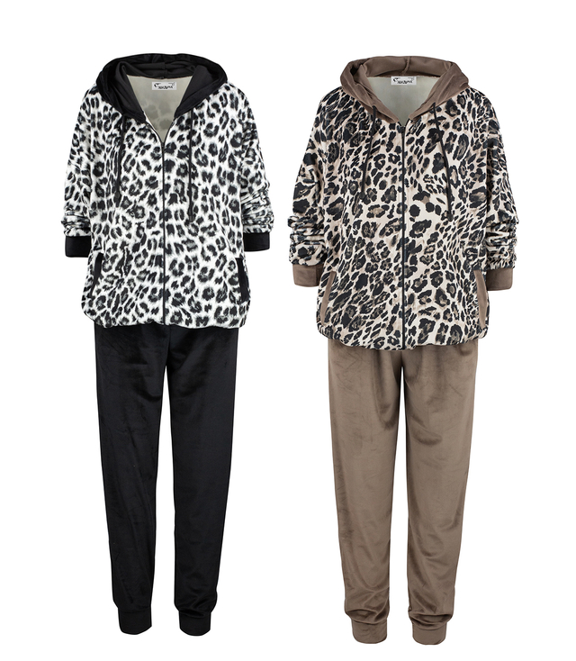 Tracksuit, pants, sweatshirt, velor set, leopard print LEA