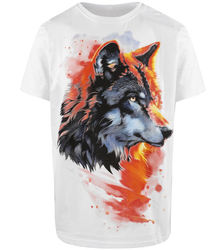 Koszulka męska t-shirt z dużym nadrukiem wilka bawełna