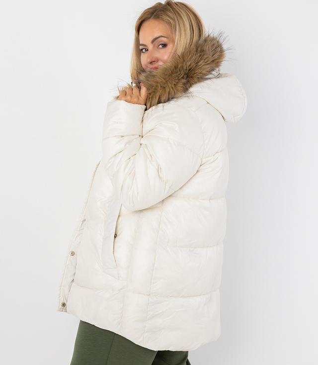 Warm winter jacket with fur hood URBAN EXPLORER