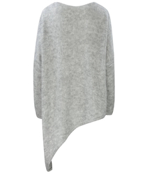 Warm asymmetric V-neck sweater with wool