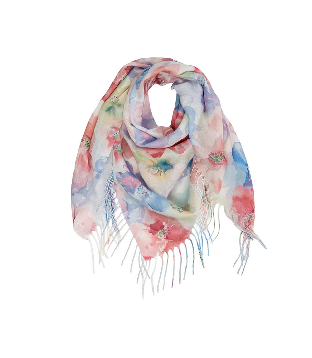Women's scarf with floral pattern 100x100