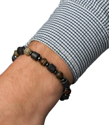 Men's bracelet with natural stones