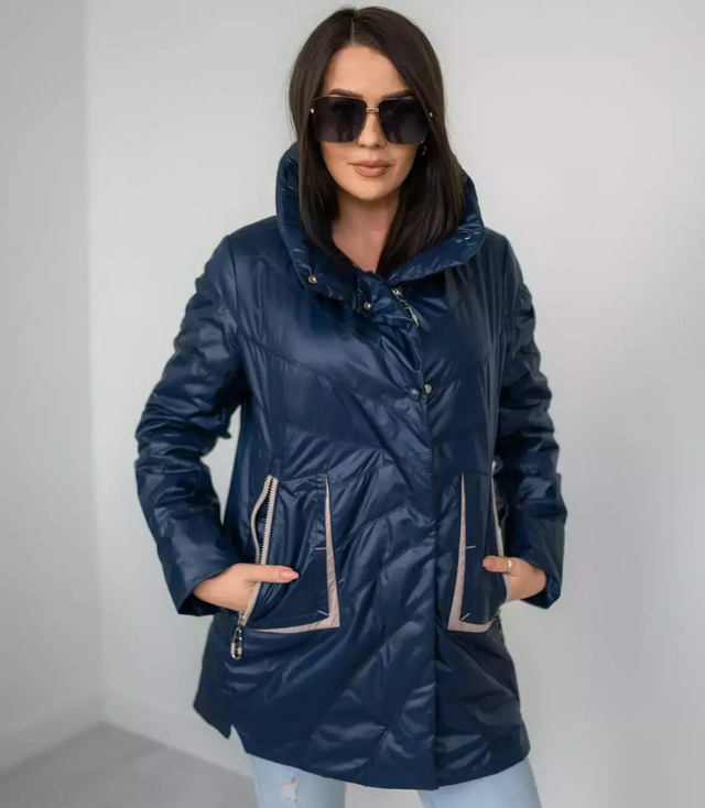 Women's transitional jacket with a fashionable hood MAGDA