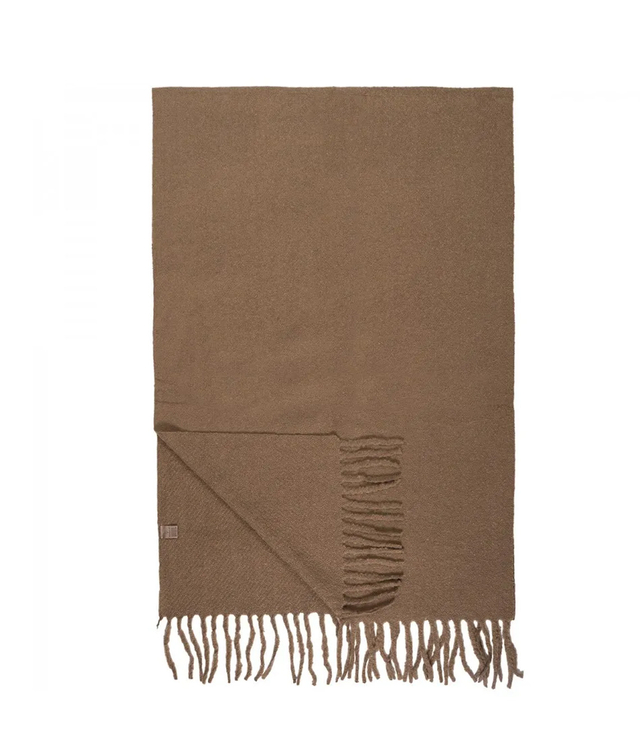 Elegant scarf with tassels in one color
