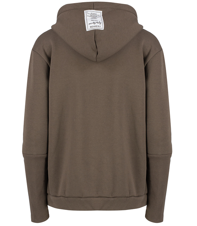 Warm women's short sweatshirt one-color basic with hood RENATA