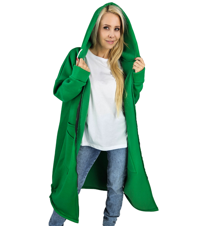 Long women's hoodie. Warm, nice material. Zipper BETH