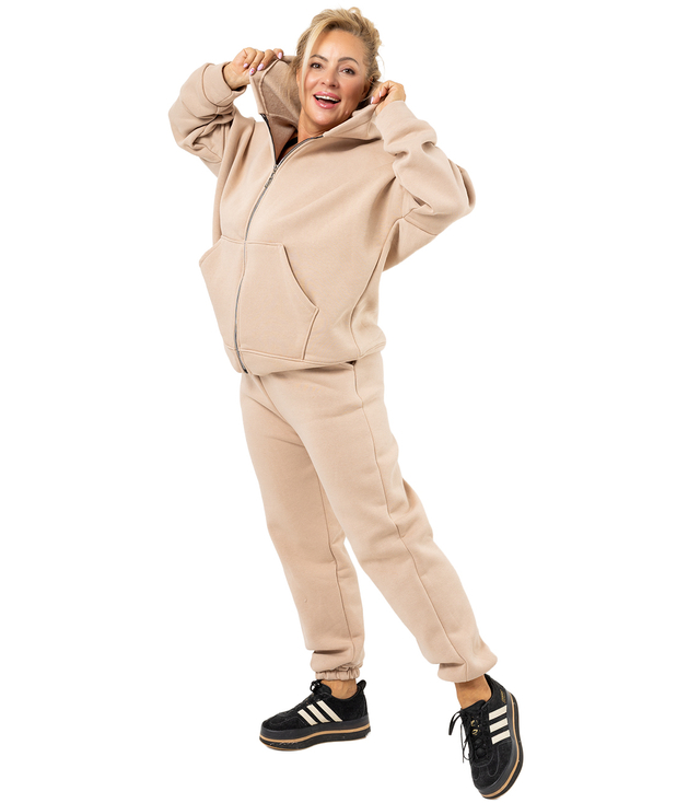 Warm thick sweatshirt set unbuttoned sweatshirt LAURA